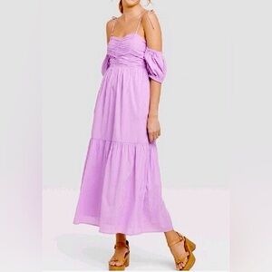 Universal thread off the shoulder midi dress
